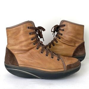 MBT Tan Leather Women’s Boots Sz 9-9.5 PivotAxis Technology Comfort & Support
